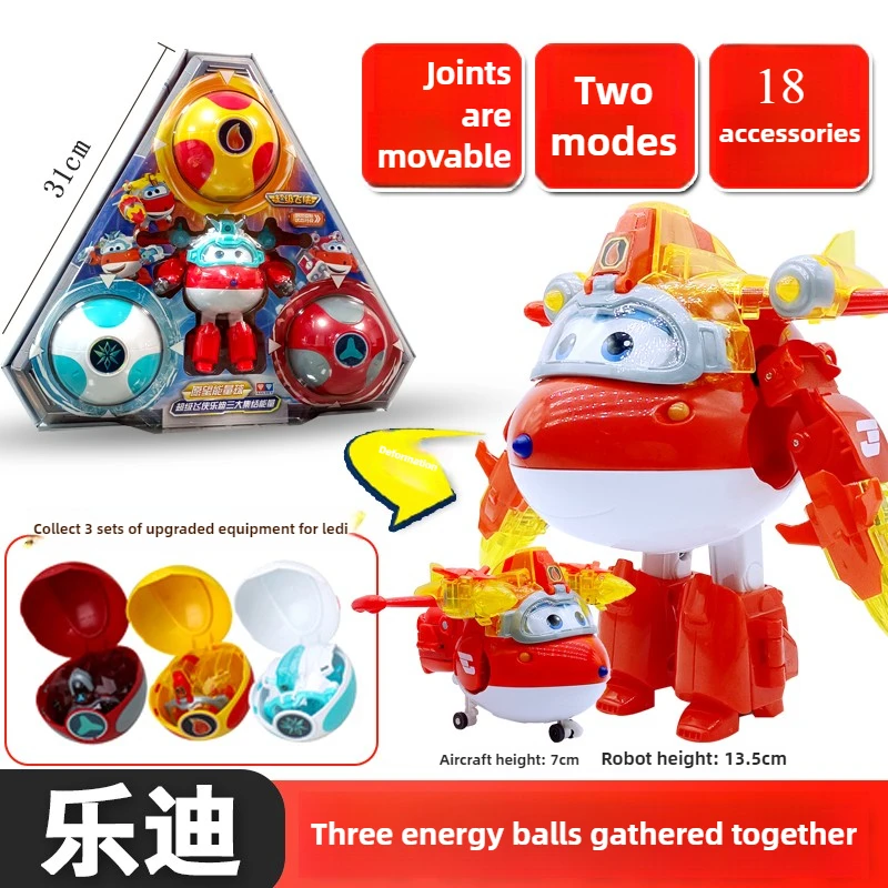 Super Wings Jett juguetes transformadores, bola energética y protector de deseos, Paulie Dizzy Mira Set Wish Protector Series regalo preescolar