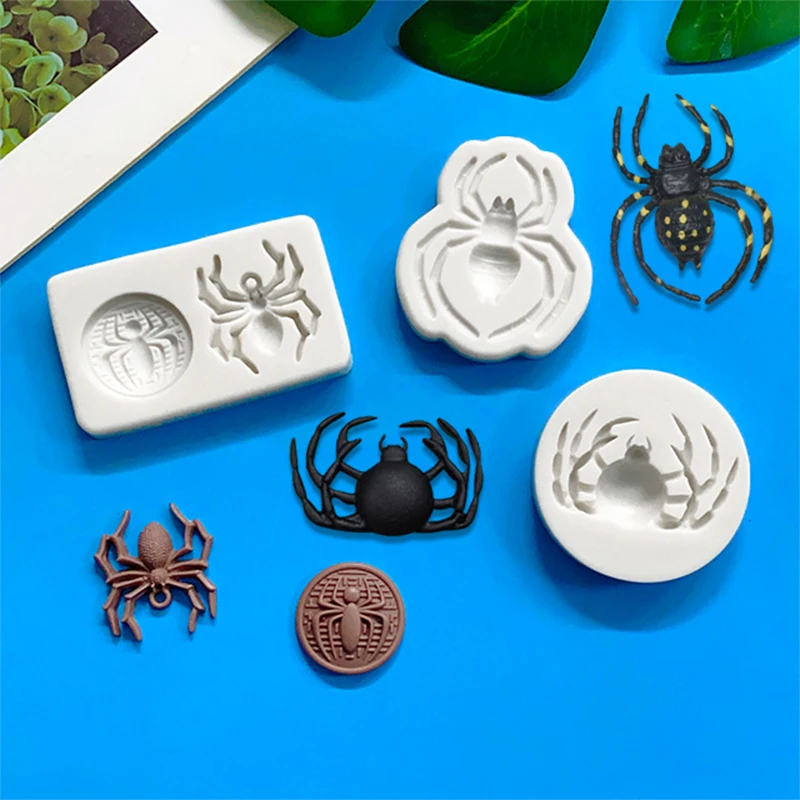Insect suit spider silicone mold Halloween fondant cake decoration baking supplies DIY chocolate candy grinder