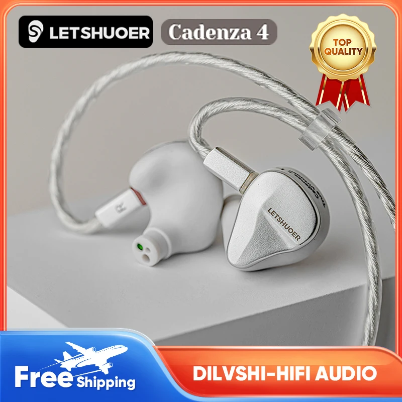 LETSHUOER Cadenza4 IEM HiFi In-ear Monitor Earphones 10mm Beryllium Coated DD 3BA Hybrid Drivers 1.2M Wired Earset Cadenza 4