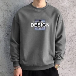 2024 Autumn Men Graphic Sweatshirts Hoodied Long Sleeve T-shirt 100% Cotton Hiphop Oversized Tees Sports Top Men Clothing New