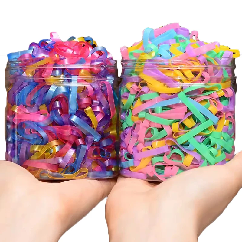 

500pcs Girls Colourful Disposable Rubber Band Elastic Hair Bands Headband Children Ponytail Holder Bands Kids Hair Accessories