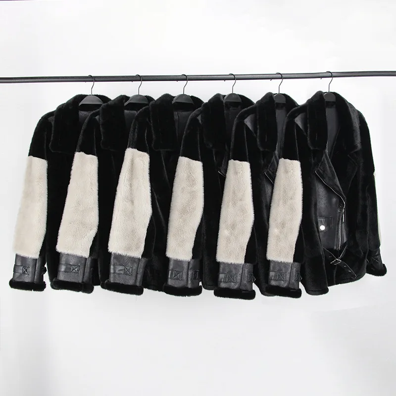 Nowa kolekcja jesień 2025, luksusowy, modny, luźny, gruby, ciepły płaszcz damski do pracy, średniej długości, imitacja futra norki, trend JJ138