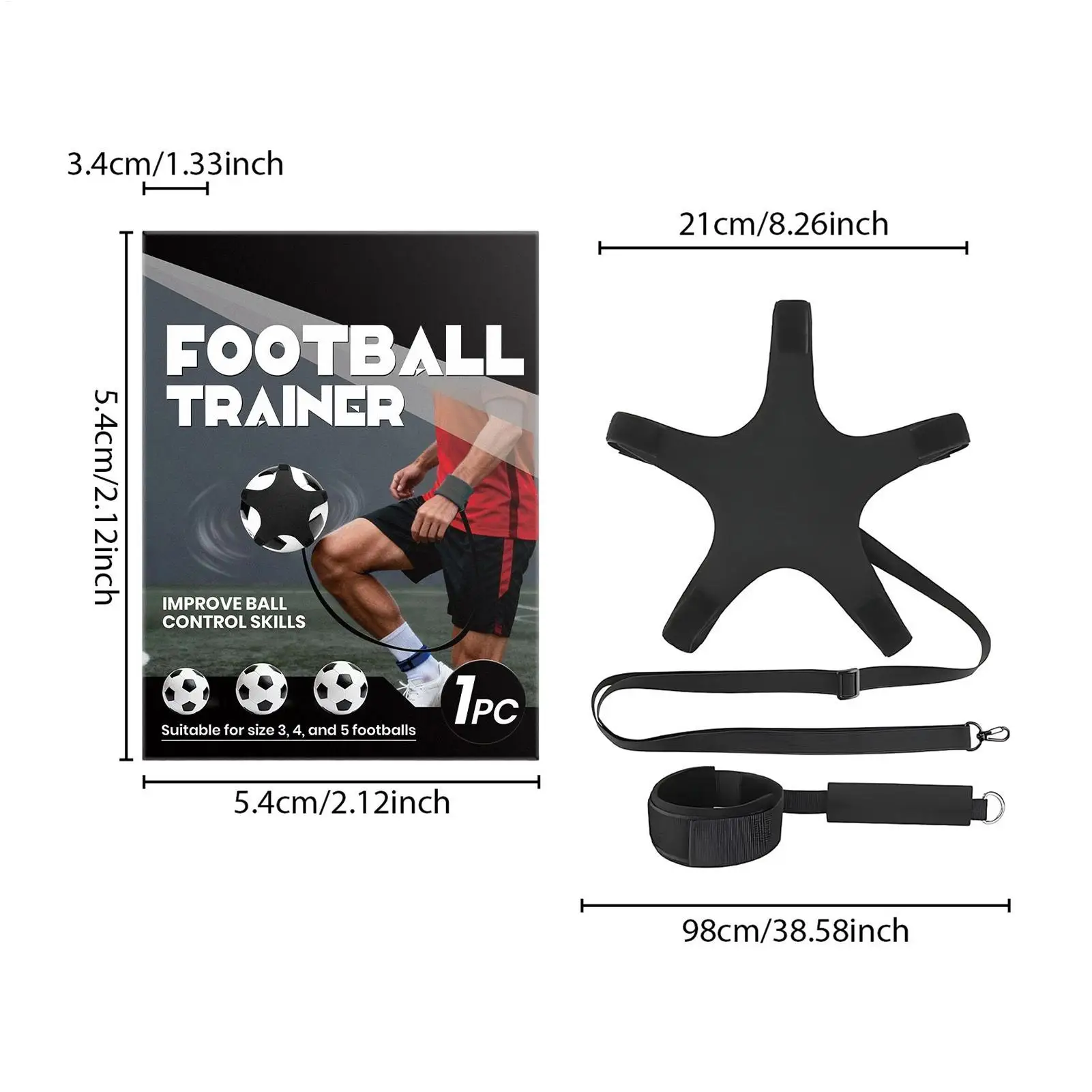 Soccer Kick Trainer Exercise Gear With String Adjustable Wristband Football Training Aid For Boys Girls Indoor Backyard School