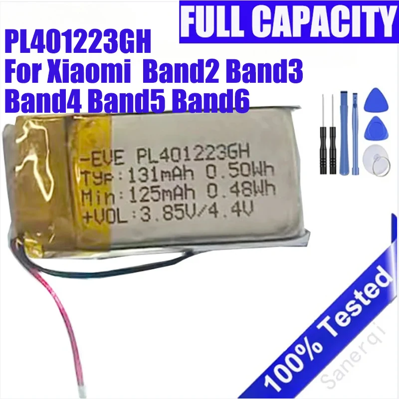 Brand-New PL401223GH Battery For Xiaomi Mi Band 2 3 4 5 6 Band2 Band3 Band4 Band5 Band6 Rechargeable Bateria