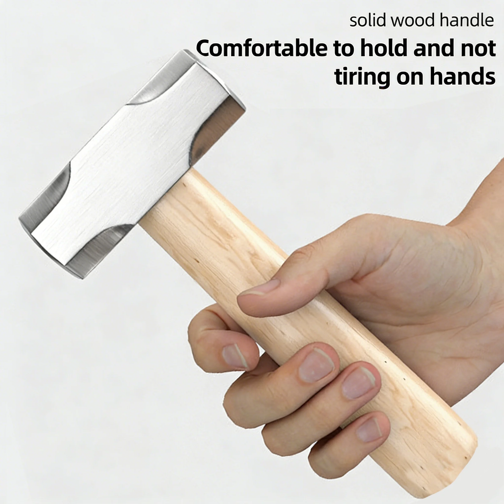 Mini martillo de acero con alto contenido de carbono, martillo pequeño con mango corto de madera maciza, cabeza octogonal o redonda, herramienta manual pequeña.