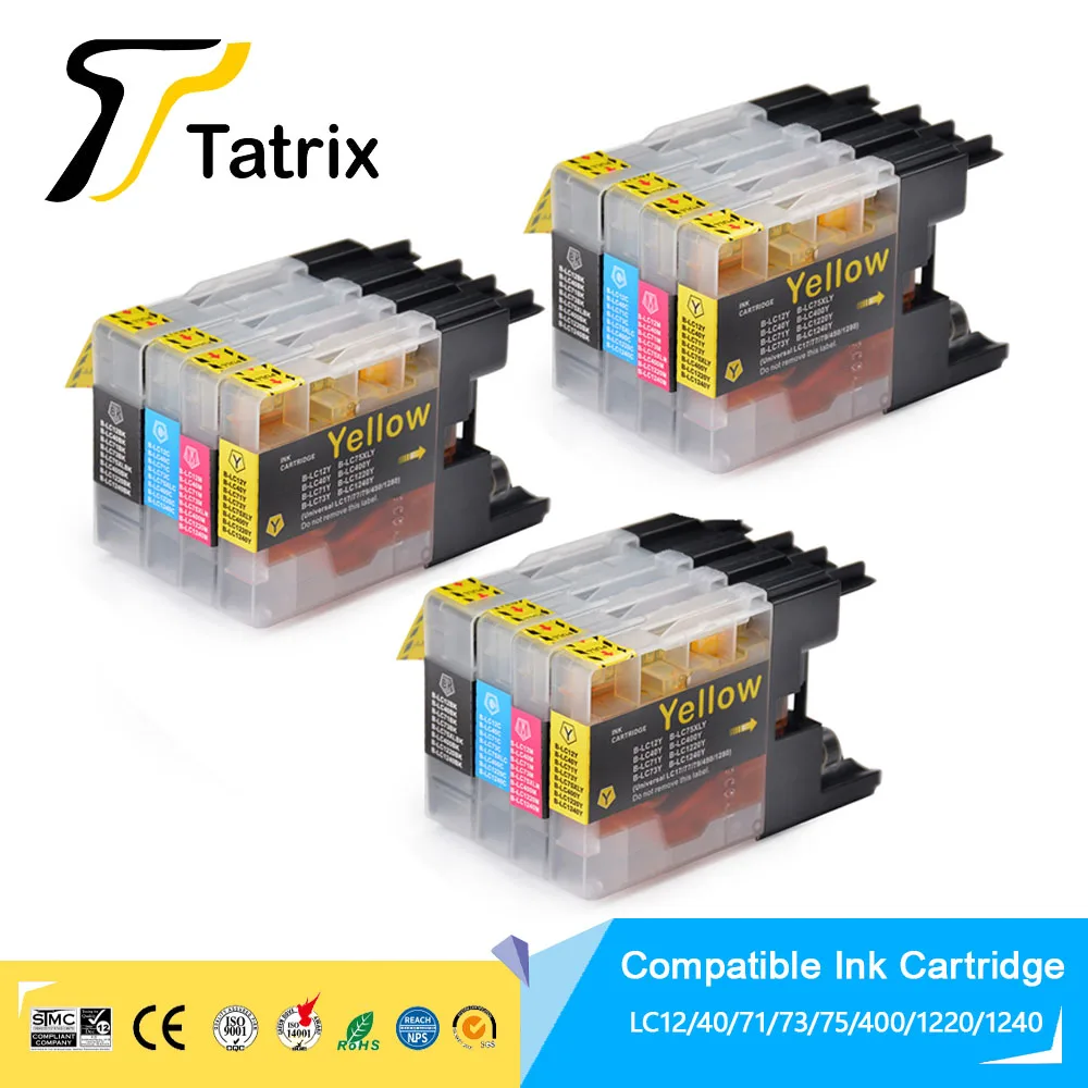 

Совместимый картридж с Tatrix для LC12 LC40 LC71 LC73 LC75 LC400 LC1220 LC1240 для принтера Brother MFC-J6910CDW J6710CDW J840N