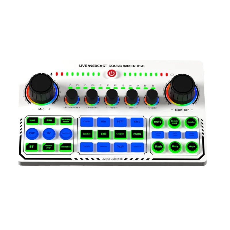 New!X50 Professional Recording Studio Sound Cards Live Broadcast Audio Mixer Interface Ound Card For Live Broadcast