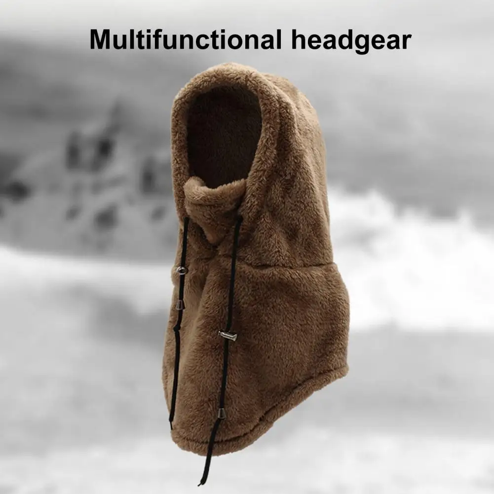 Thermal Sherpa Fleece Hood Ski Mask Winter Balaclava for Cold Weather Clearance Windproof Adjustable Warm Hood Cover Hats Scarf