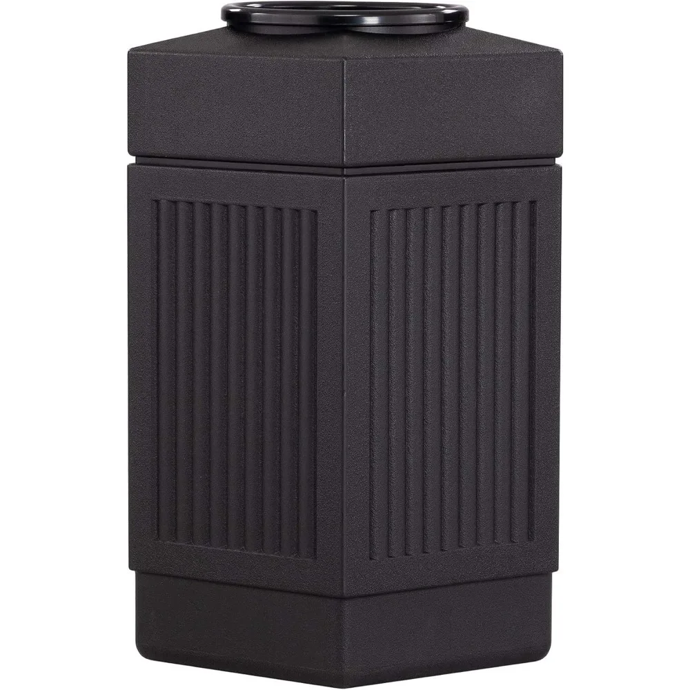 30 gallon high-density polyethylene trash can, suitable for indoor and outdoor use