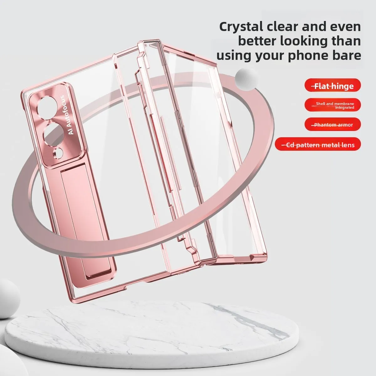 For Samsung Galaxy Z Fold 8 Wide Case Stand with Stylus Slot Simple Transparency Acrylic Cover Shockproof Bumper Funda