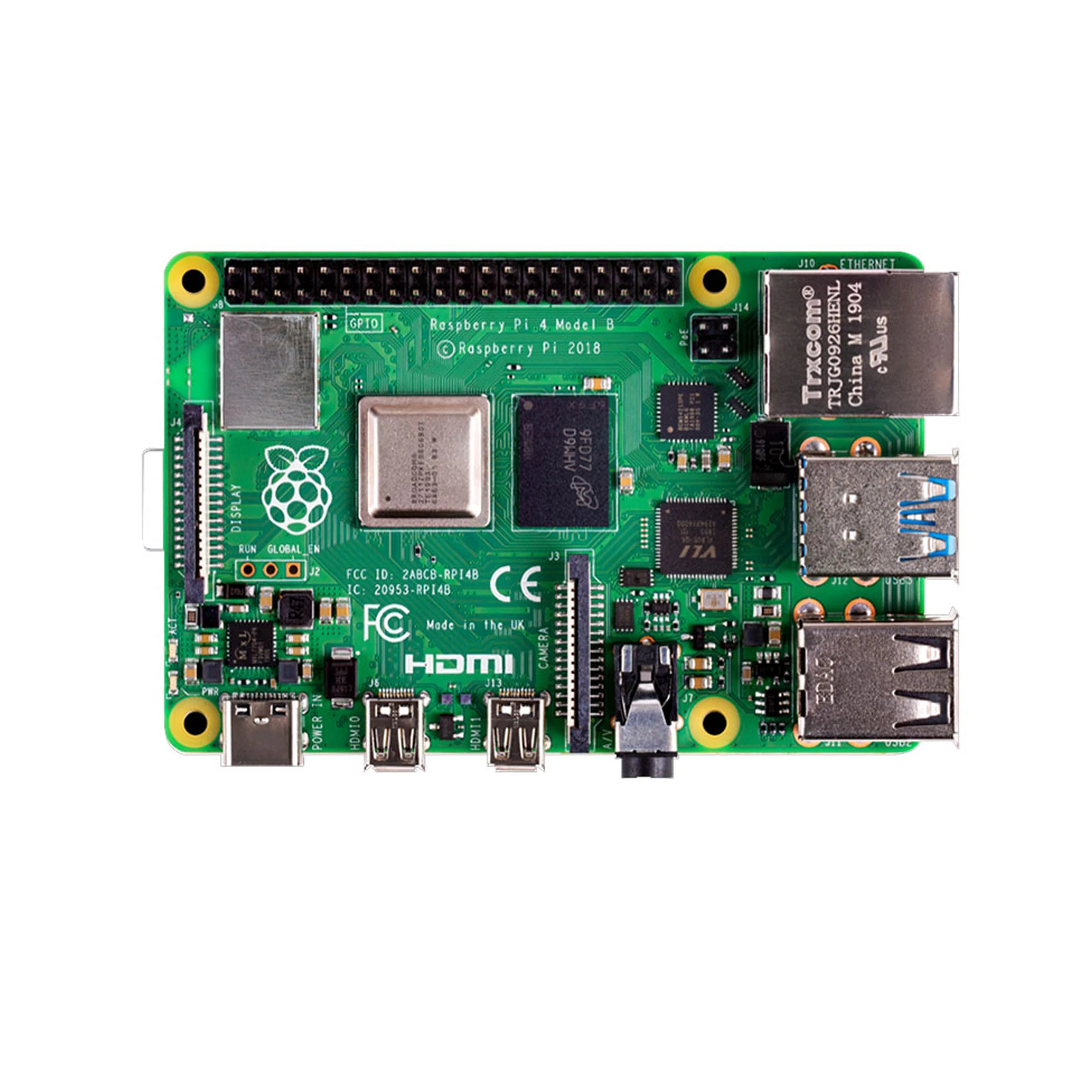 Raspberry Pi 4 Modelo B, placa de desarrollo linux de 2/4/8GB de RAM, Cortex-A72, 64 bits, cuatro núcleos, 1,5 GHz, SOC, 2,4 y 5,0 GHz, WiFi, Bluetooth 5,0