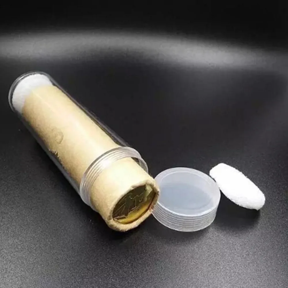 1 Piece 30mm Plastic Protective Tube Holder Storage Boxes Applied Clear Round Cases Coin Storage On Sale