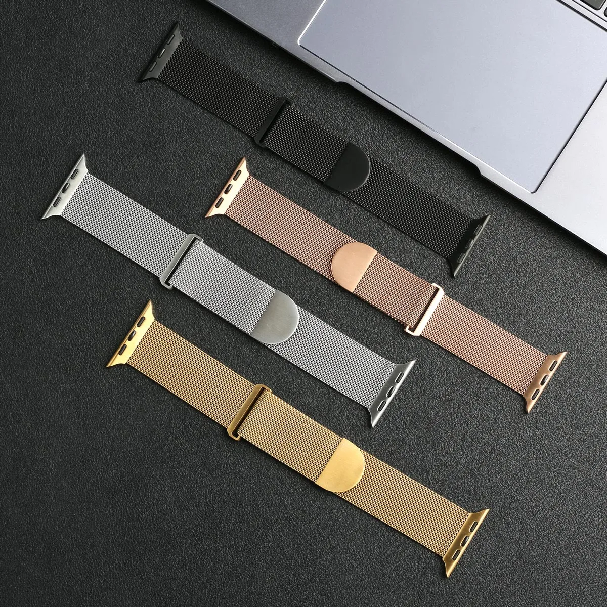 Milanese Loop Strap for Apple Watch Ultra Band 49mm 45mm 44mm 42mm 41mm 40mm Metal Bracelets for iwatch SE series 9 8 7 6 5 4 3