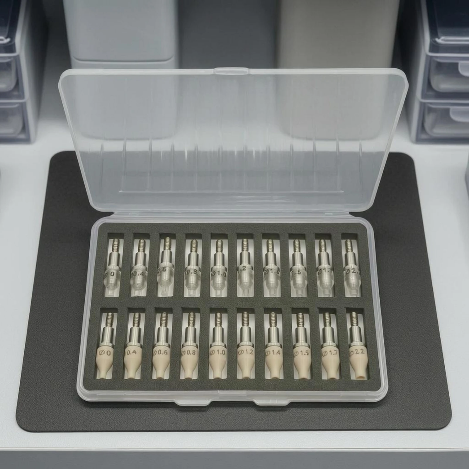 Watch Tool Kit Clear Acrylic Head Set for Machine Pin Set Organized Storage Bench Repairing Tools