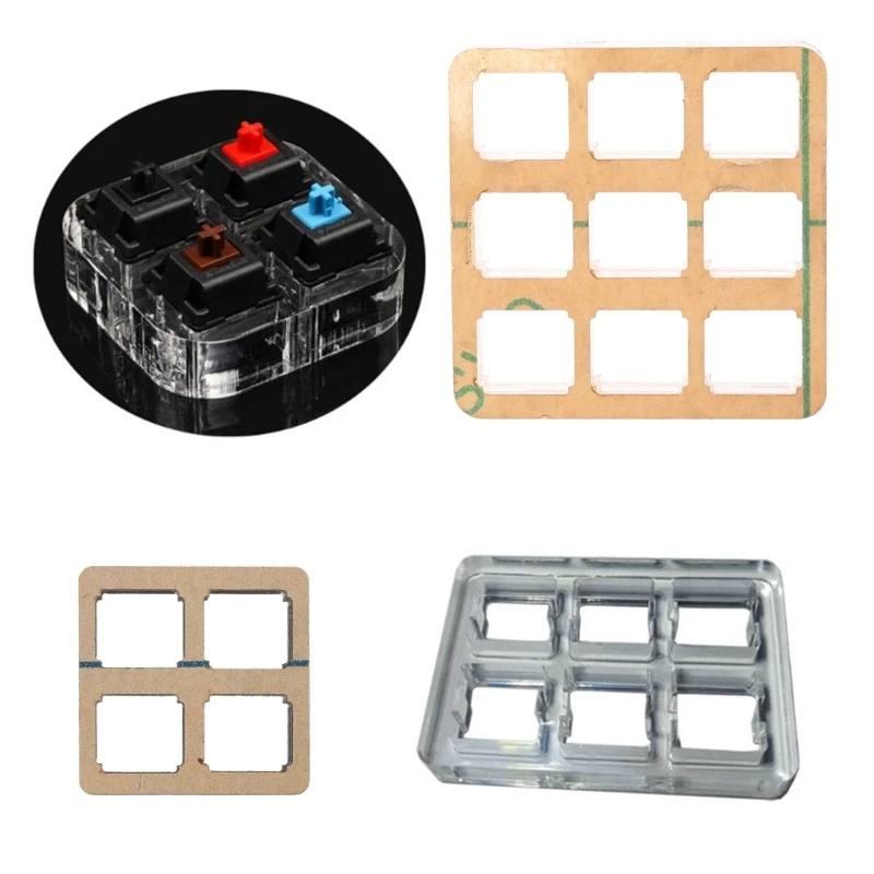 Acrylic Switch Tester Base for Switch Mechanical Keyboard Double Layer Switch Tester Base DIY Tool 4/6/9 Holes