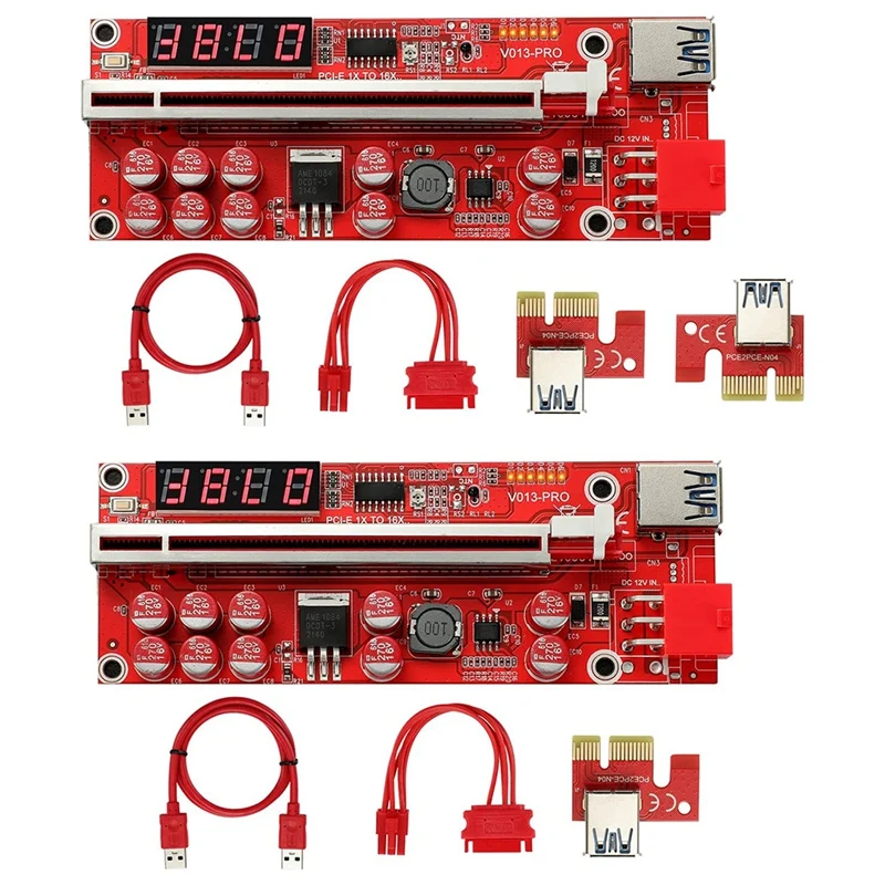 

PCI-E 1X до 16X Райзер-карта, 10 конденсаторов, PCI-E Райзер для майнинга биткоинов Litecoin Ethereum ETH,(V013-PRO) A