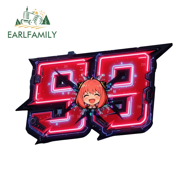 

EARLFAMILY Number Anime Waifu Stickers Lovely Cartoon Decals Occlusion Scratch Suitable for Auto Windshield Window Trunk Decor