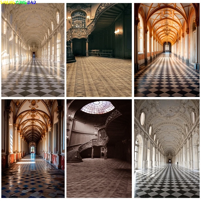 

Vinyl Custom Palace Castle Theme Photography Backdrops Props Stairs Wedding European Style Opera Photo Studio Background RA-02