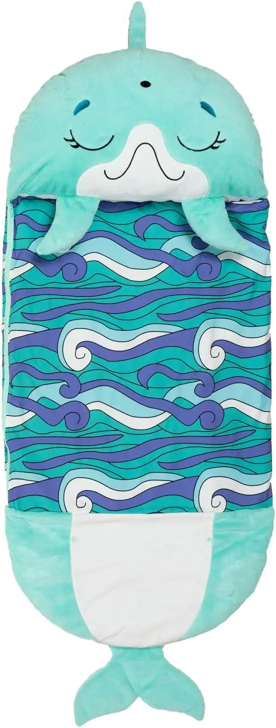 

Medium Dolphin Plush Sleeping Bag with Pillow, Super Soft & Cozy for All Seasons, 54" Compact Design