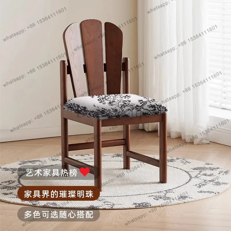 LS antique designer chair solid wood restaurant French studio retro backrest retro Windsor chair