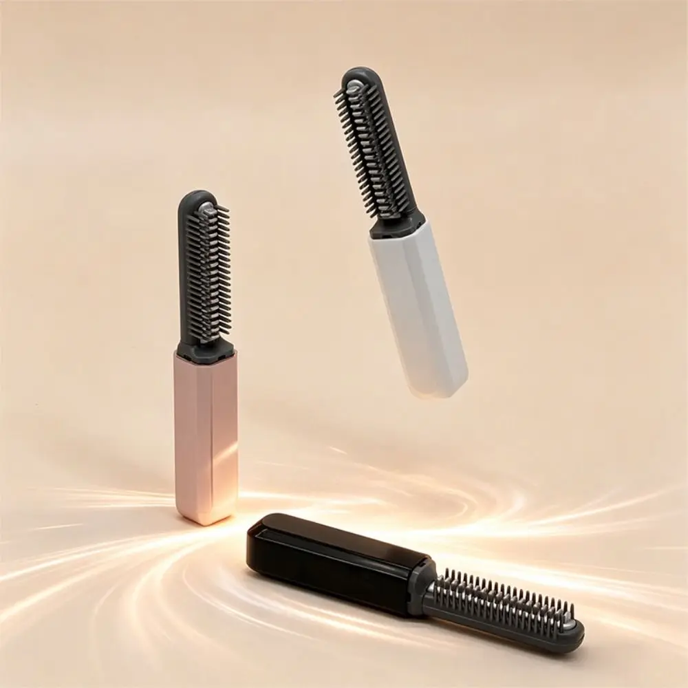 Portable Mini Hair Straightener Rechargeable Frizz-Free Wireless Straightening Brush Cordless Fast Heating