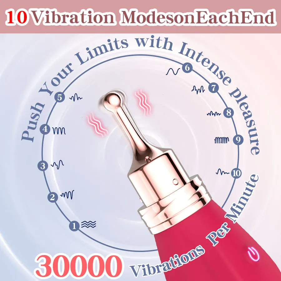 Women's Adult Toy Massager Clitoral G-Spot Nipple Stimulator High-Frequency Mini Bullet Vibrator 3 Silicone Massage Heads