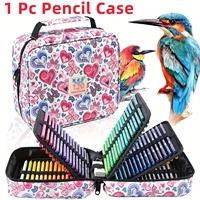 Estuche para lápices de colores con 50/72/120 ranuras, estuche para lápices de gran capacidad, organizador de bolígrafos de Gel con cremallera, portátil, adecuado, 1 ud.