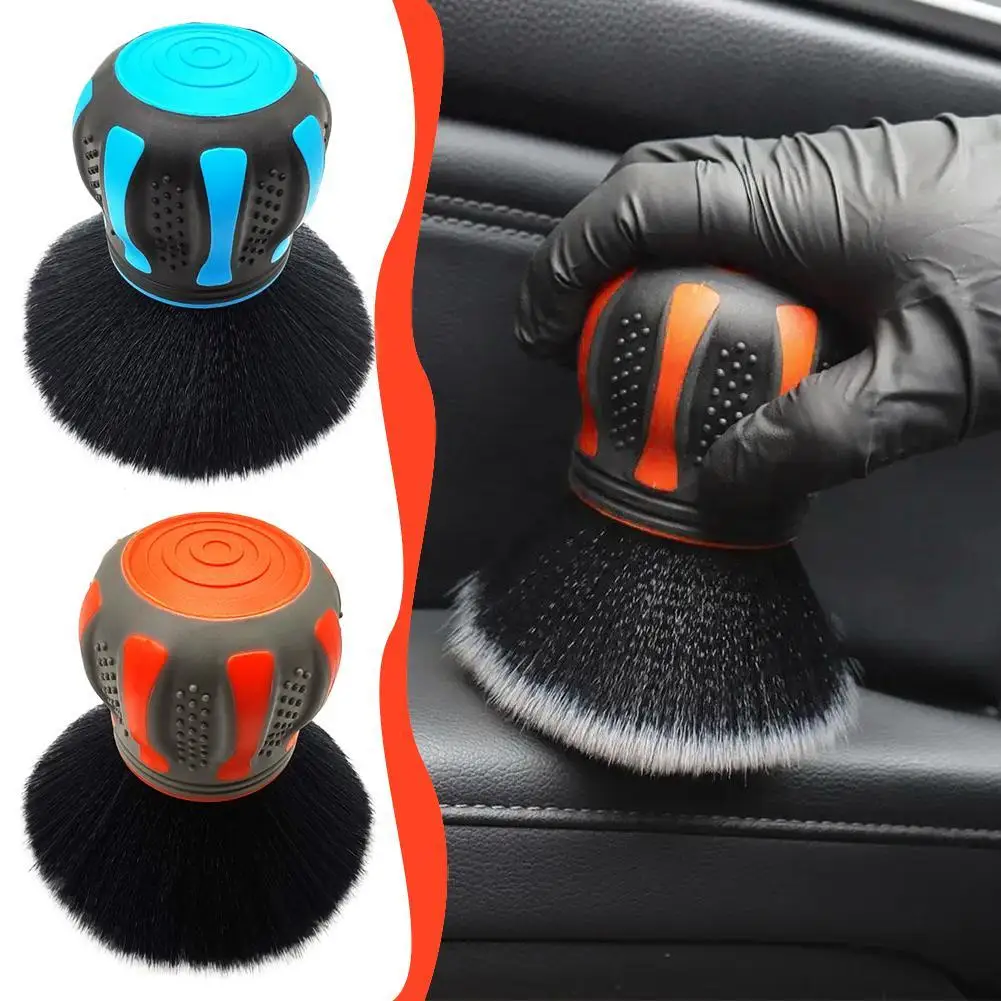 Detalhe do carro cerdas macias escova painel de ventilação ar assento couro limpador poeira suprimentos limpeza interior do carro ferramenta