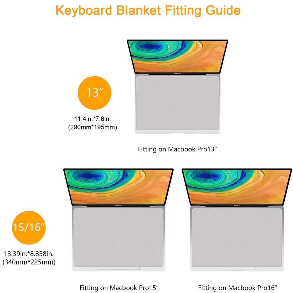 Lapisan Pelindung Mikrofiber Tahan Debu Notebook Keyboard Sawit Selimut Penutup Layar Laptop Kain Pembersih untuk MacBook Pro13/15/16 Inci