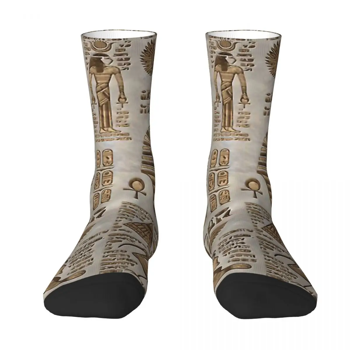 Egyptian Mythology Hieroglyphs And Deities Vintage Gold Men Women Socks Outdoor Novelty Spring Summer Autumn Winter Stockings