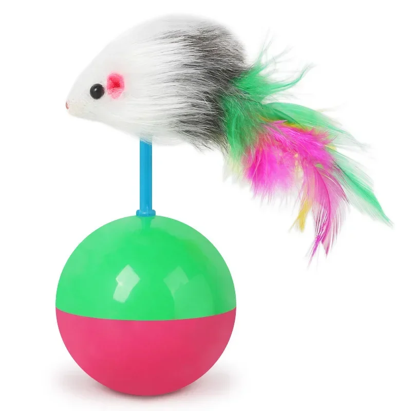 Interaktiver Katzenspielball mit Maus, kein Wippball, Spaß beim Necken von Katzen und Hunden, Selbstspielzeug, Haustierbedarf, Set mit Katzenspielzeugen zum Necken – Detail 6