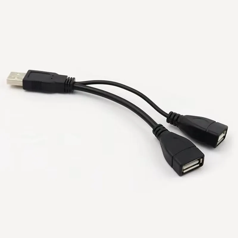 1-6pcs 1 Male to 2 Female Extension Cord  USB 2.0 Splitter Y Cable Power Adapter Converter for PC Car Data Transmission Charging