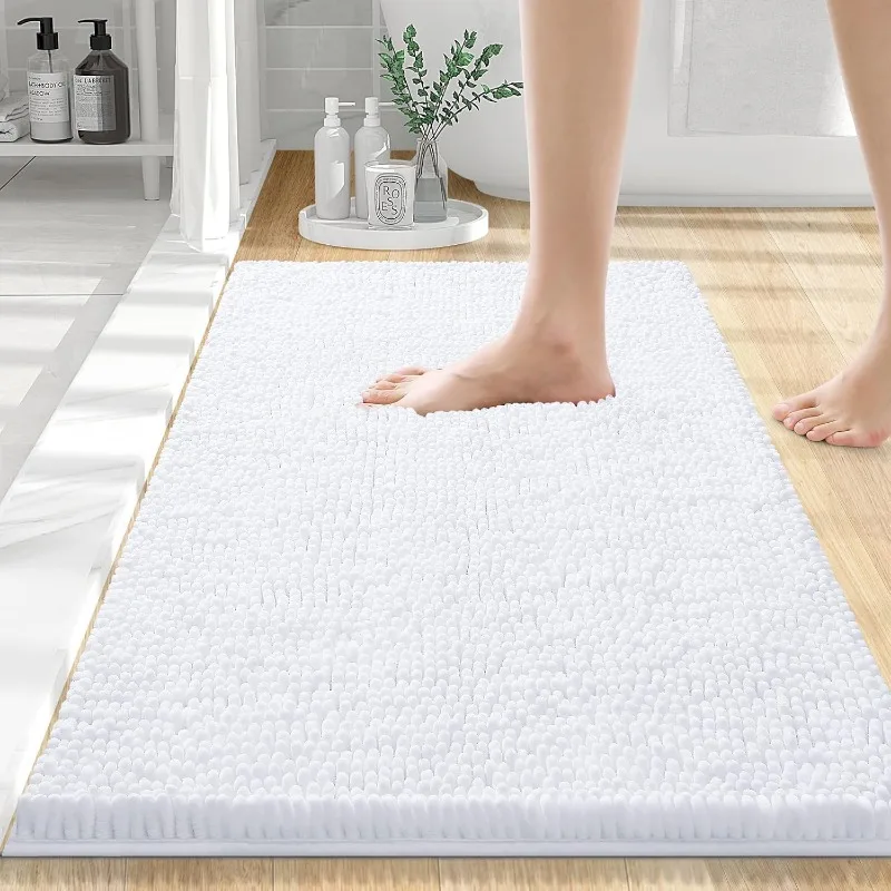 

Luxury Chenille Bath Rug, Extra Soft and Absorbent Shaggy Bathroom Mat Rugs, Machine Washable, Non-Slip Plush Carpet Runner