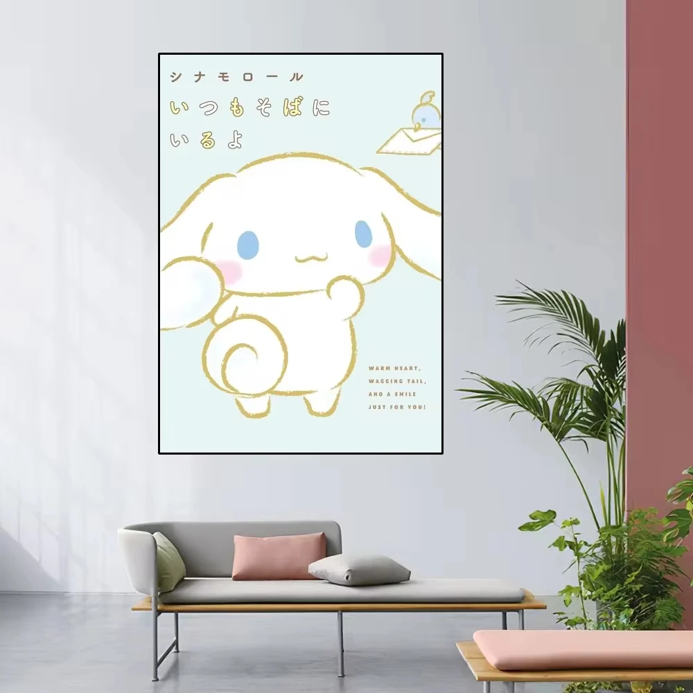 MINISO Cinnamoroll Cute Poster Home Room Decor Livingroom Bedroom Aesthetic Art Wall Painting Stickers