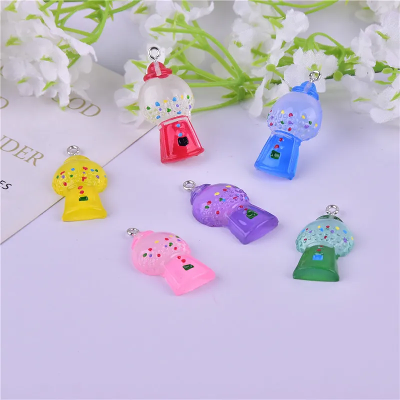 Mix Color 10pcs/pack Cartoon Candy Machine Cute Resin Charms Flatback Resin Sugar Making Craft DIY