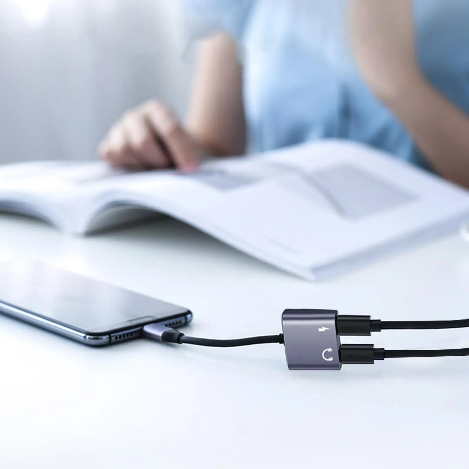 USB C to 3.5mm Adapter, Type-C to 3.5mm Audio Charging Converter, Fast Charging Cable Cord for Phone Tablet Laptop PC