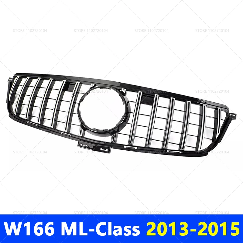 for 2013-2015 W166 ML-Class Mercedes Benz ML300 ML320 ML350 ML400 ML550 GT Style Upper Bumper Hood Mesh Front Grill Grille