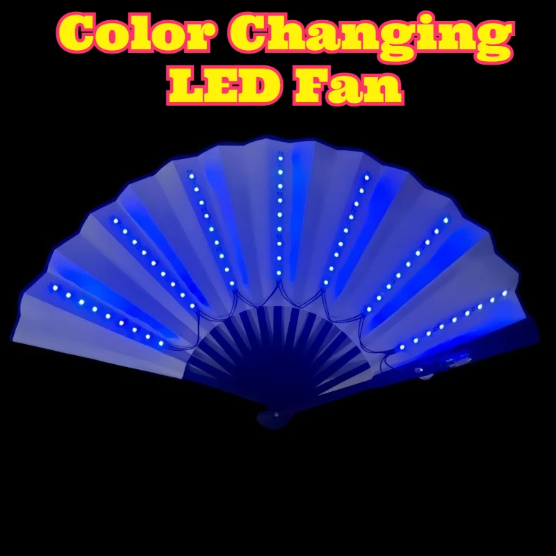 led-color-changing-folding-fan-usb-charging-remote-control-luminous-fan-performance-prop-business-gift-flashing-hand-fan-party