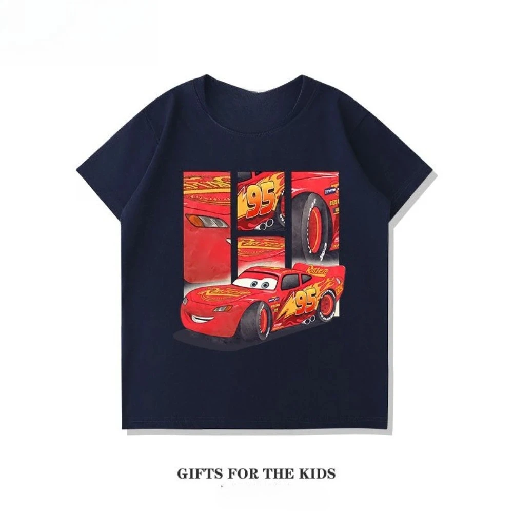 

New Summer Men's Racing Car Story Lightning McQueen Short Sleeve Men's and Women's Printed Short Sleeve Versatile Casual T-Shirt