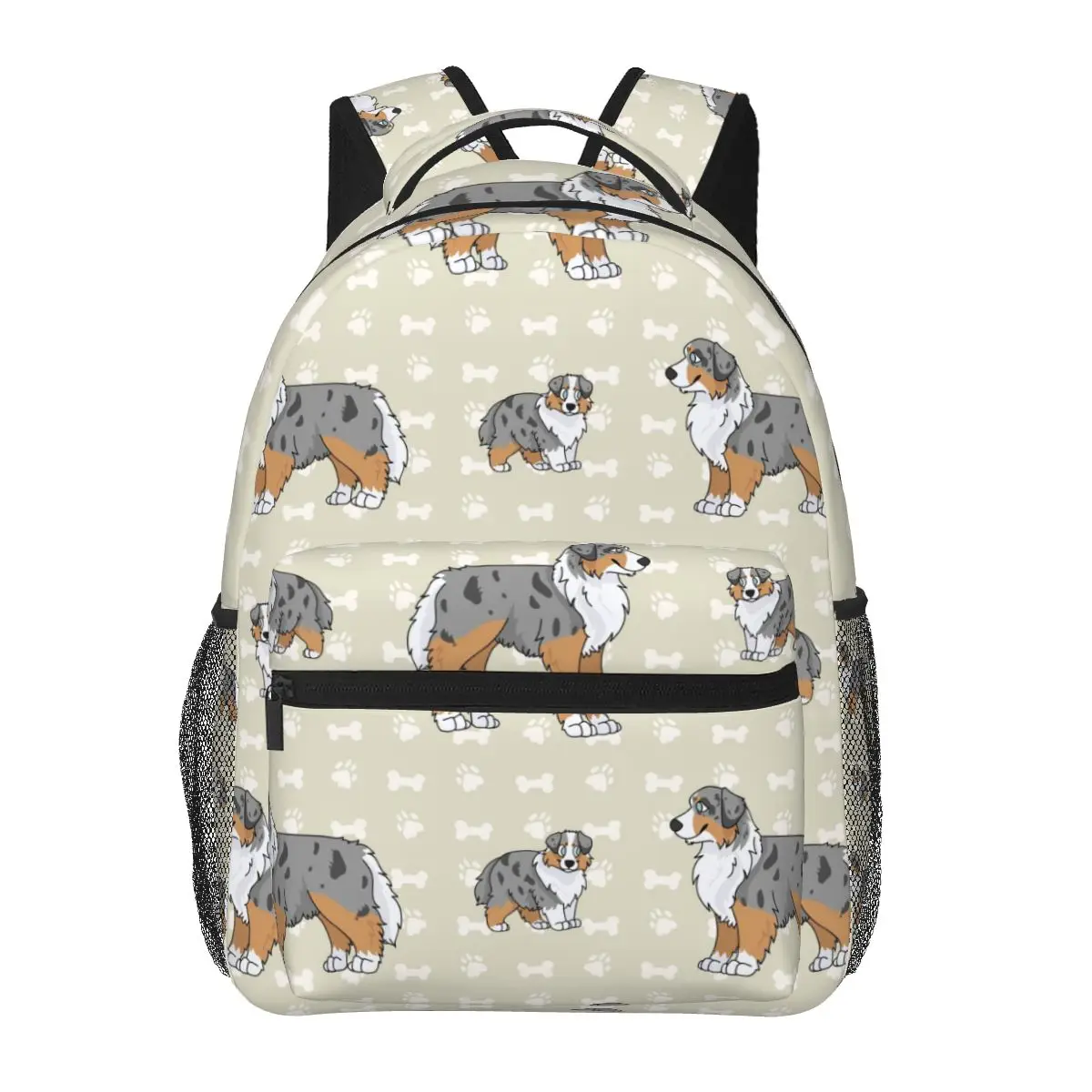 Fashion Backpack Women Men Unisex Students Backpacks Cute Australian Shepherd Breed Dog Pattern Travel bag Bookbag