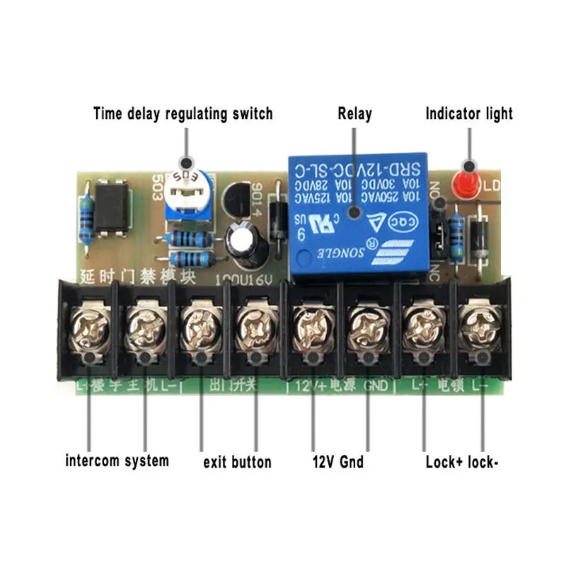 10 stks Toegang Voeding Vertraging Module Voor Magnetisch Slot/Blott Lock/Motor Lock Pak Voor Toegangscontrole/intercom Systeem