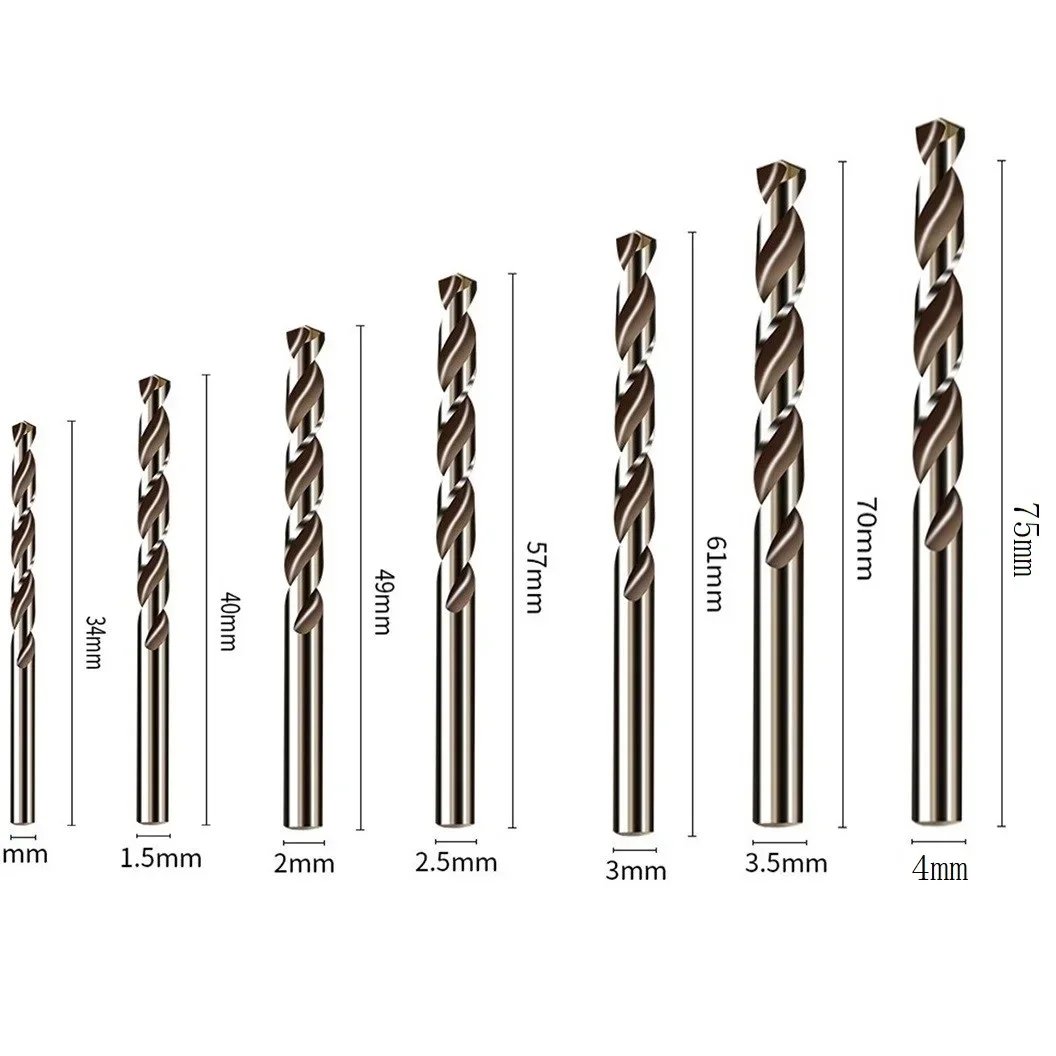 5pcs เจาะ HSS M35 โคบอลต์เจาะบิต 1/1.5/2/2.5/3/3.5/4 มม.สําหรับสแตนเลสโลหะไม้เครื่องตัดเครื่องมืออุปกรณ์เสริม