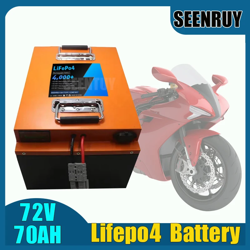 72V 70AH Lifepo4 Battery with BMS 80A 100A 120A 150A 200A 250A For Motorcycle Forklift Golf Cart Sightseeing Vehicle