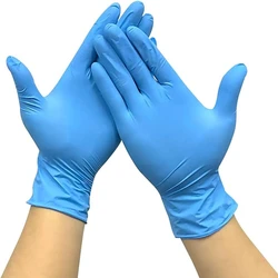 50pcs Disposable Gloves Nitrile Latex Powder-Free Oil-Proof for Kitchen Cooking Dishwashing Food Work Household Cleaning Gloves