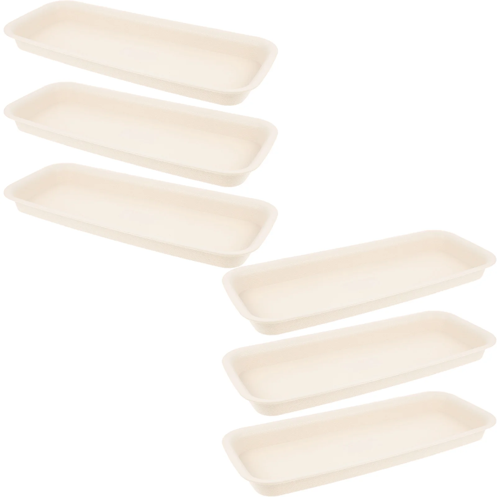 

6 Pcs Water Trays for Flower Pots Indoor Plants Saucer Planter Pallets 340 Beige 29 5x11cm Prevent Leak Reusable PP Material