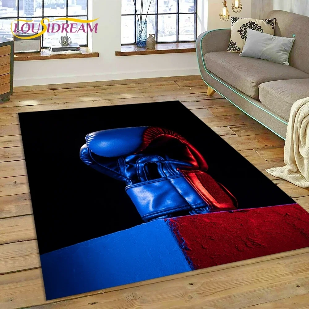 Boxing Gloves Boxer Fight Cartoon Rug Carpet for Living Room Bedroom Home Decor,Floor Mat Non-slip Decoration for Sofa Doormat