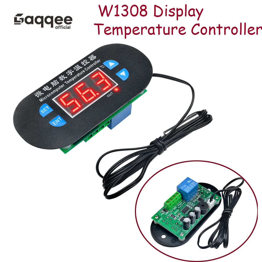 W1308 Digital Thermostat Temperature Controller 12V NTC Red Display Temperature Control Range: -50-120 ° c Relay Output