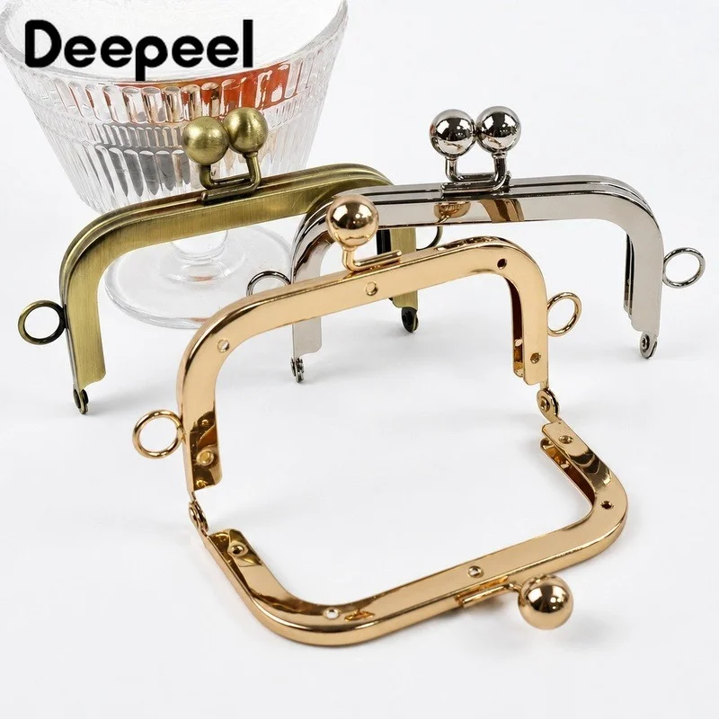 2/5Pcs 10.5cm Smooth Metal Bags Handle Purse Frame Wallet Kiss Clasp Women's Handbag Decor Handles DIY Handmade Bag Accessories