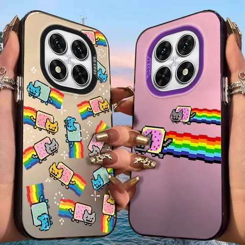 Rainbow Cat Frostat Skal till Xiaomi Redmi Note 14 13 12 10 Pro Plus 11S 14C 13C 12C 9C 11S K70 K60 A2 A1 Turbo 4 Akrylskydd 10 best sales k60-fodral - №9