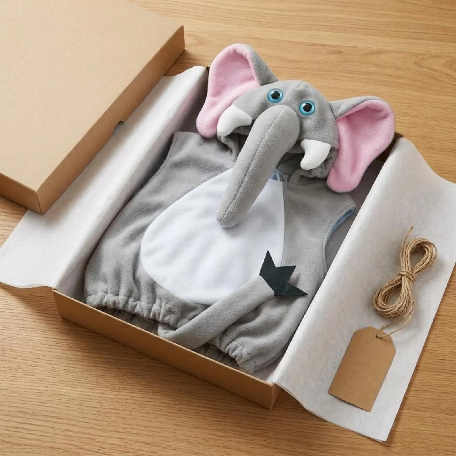 Elephant Costume Reusable Kids Elephant Dress-up Outfit Creature Jumpsuit Cute Hooded Design Children's Clothing Arctic Fleece